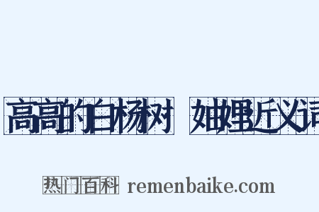 高高的白杨树·妯娌近义词是什么意思的图片